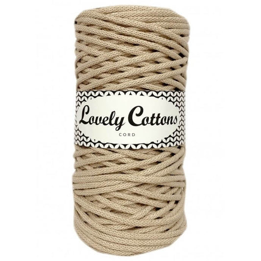 lovely cottons braided 3mm cord - beige