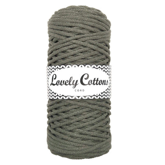 Recycled Cotton Braided 3mm Cord dark olive