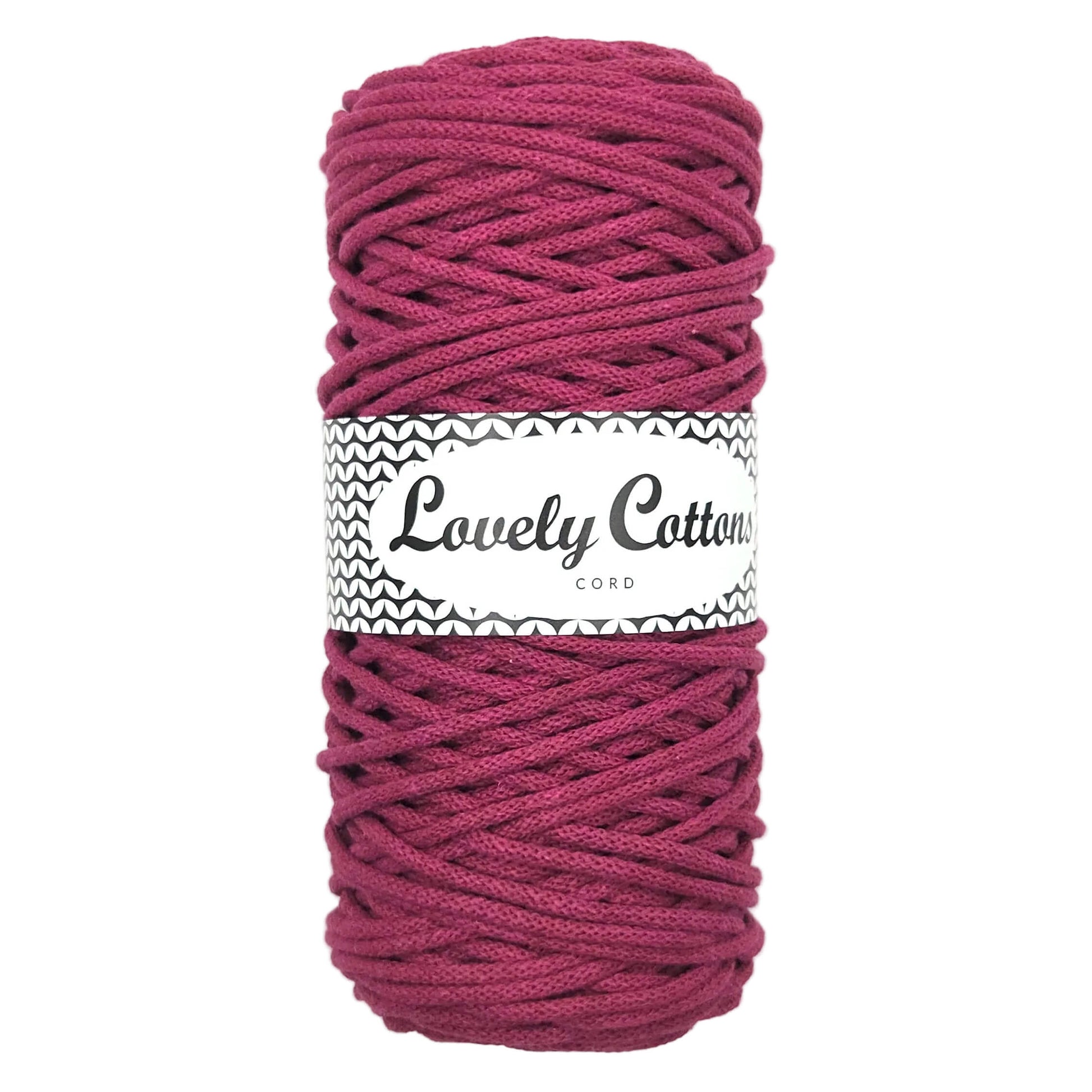 Recycled Cotton Braided 3mm Cord dark rose