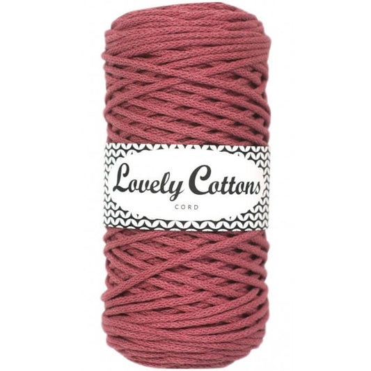 lovely cottons braided 3mm cord - dusty rose