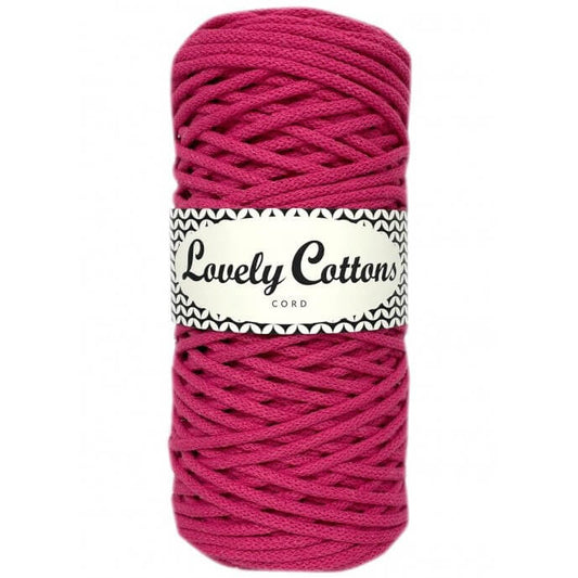    lovely cottons braided 3mm cord - fuchsia