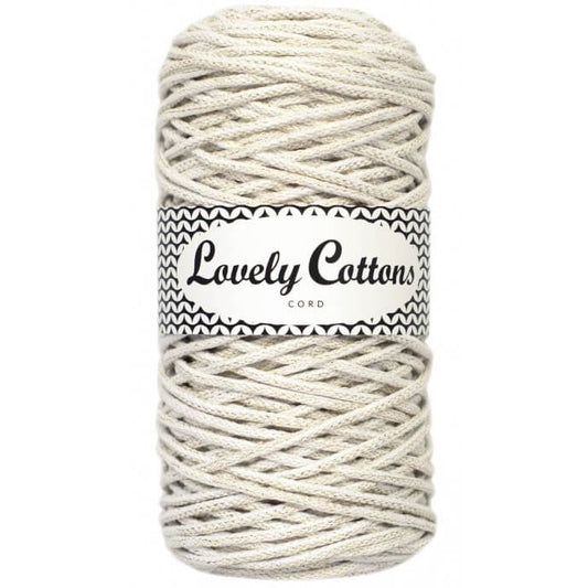 lovely cottons braided 3mm cord - golden white
