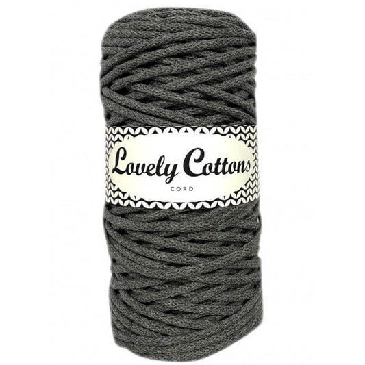 lovely cottons braided 3mm cord - graphite