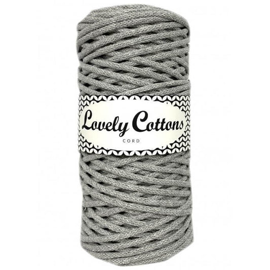 lovely cottons braided 3mm cord - grey