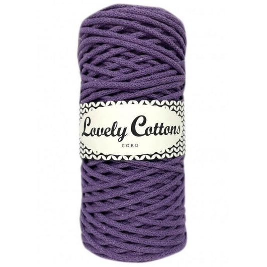 lovely cottons braided 3mm cord - heather
