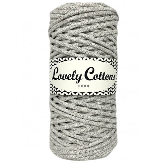 lovely cottons braided 3mm cord - light grey