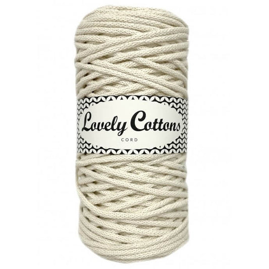 lovely cottons braided 3mm cord - natural