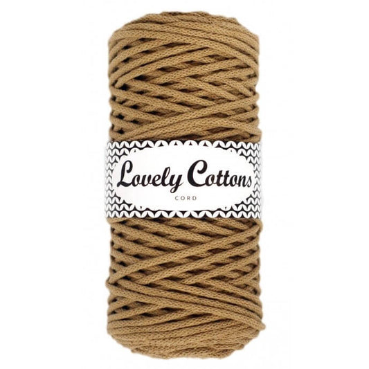 lovely cottons braided 3mm cord - oak