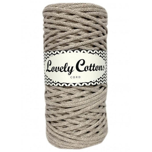 lovely cottons braided 3mm cord - oatmeal