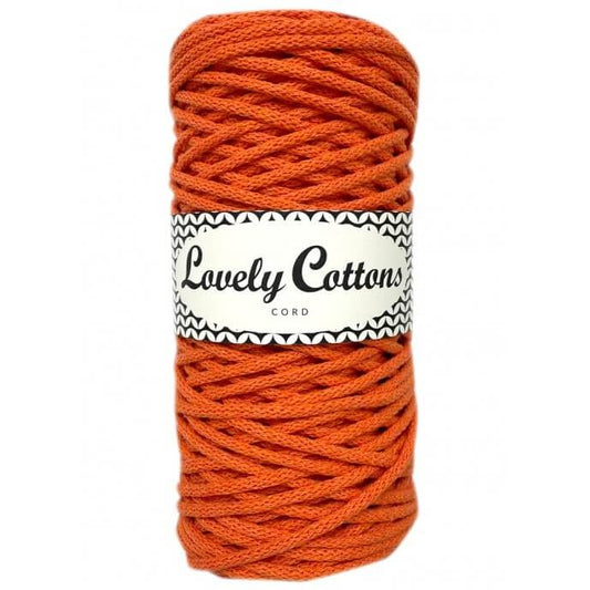 lovely cottons braided 3mm cord - orange