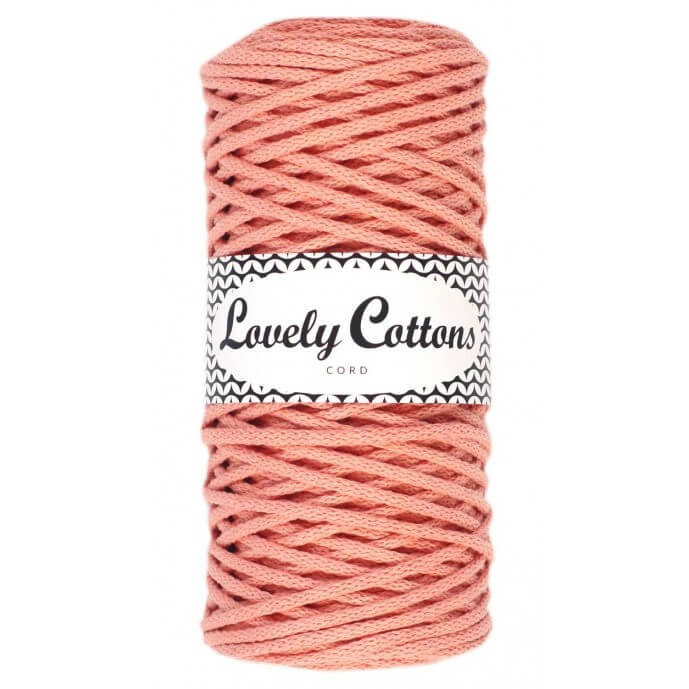 lovely cottons braided 3mm cord - peach