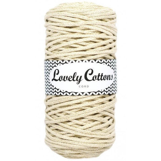 lovely cottons braided 3mm cord - sparkly natural