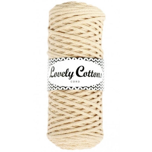 lovely cottons braided cord 3mm - vanilla