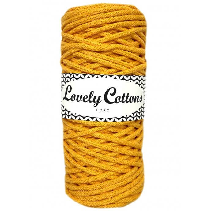 lovely cottons braided 3mm cord - yellow