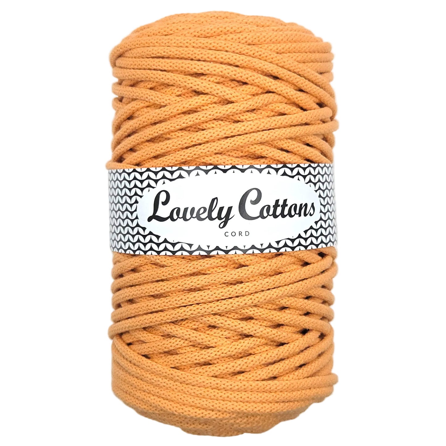 lovely cottons braided 5mm cord in apricot