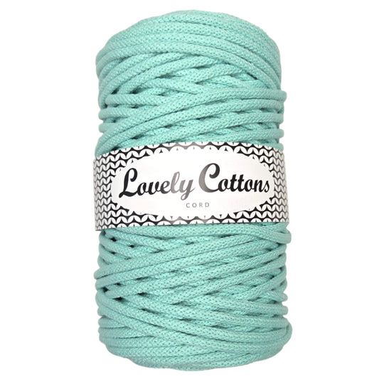 lovely cottons braided 5mm cord - aqua