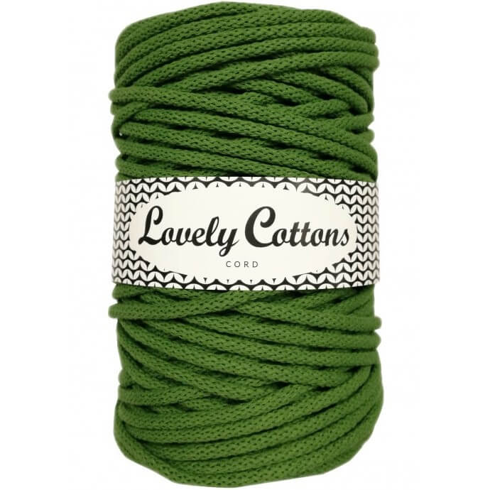 lovely cottons braided 5mm cord in avocado