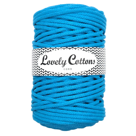 lovely cottons braided 5mm cord in azure