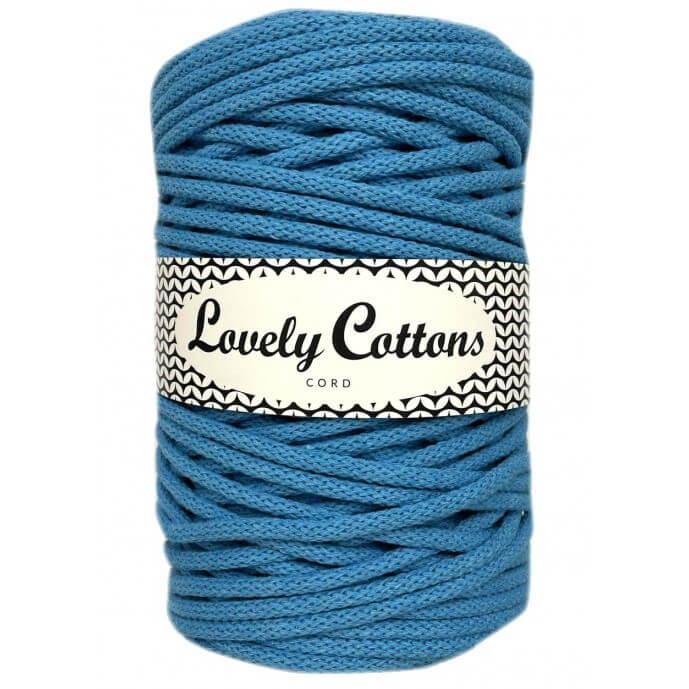 lovely cottons braided 5mm cord in azure