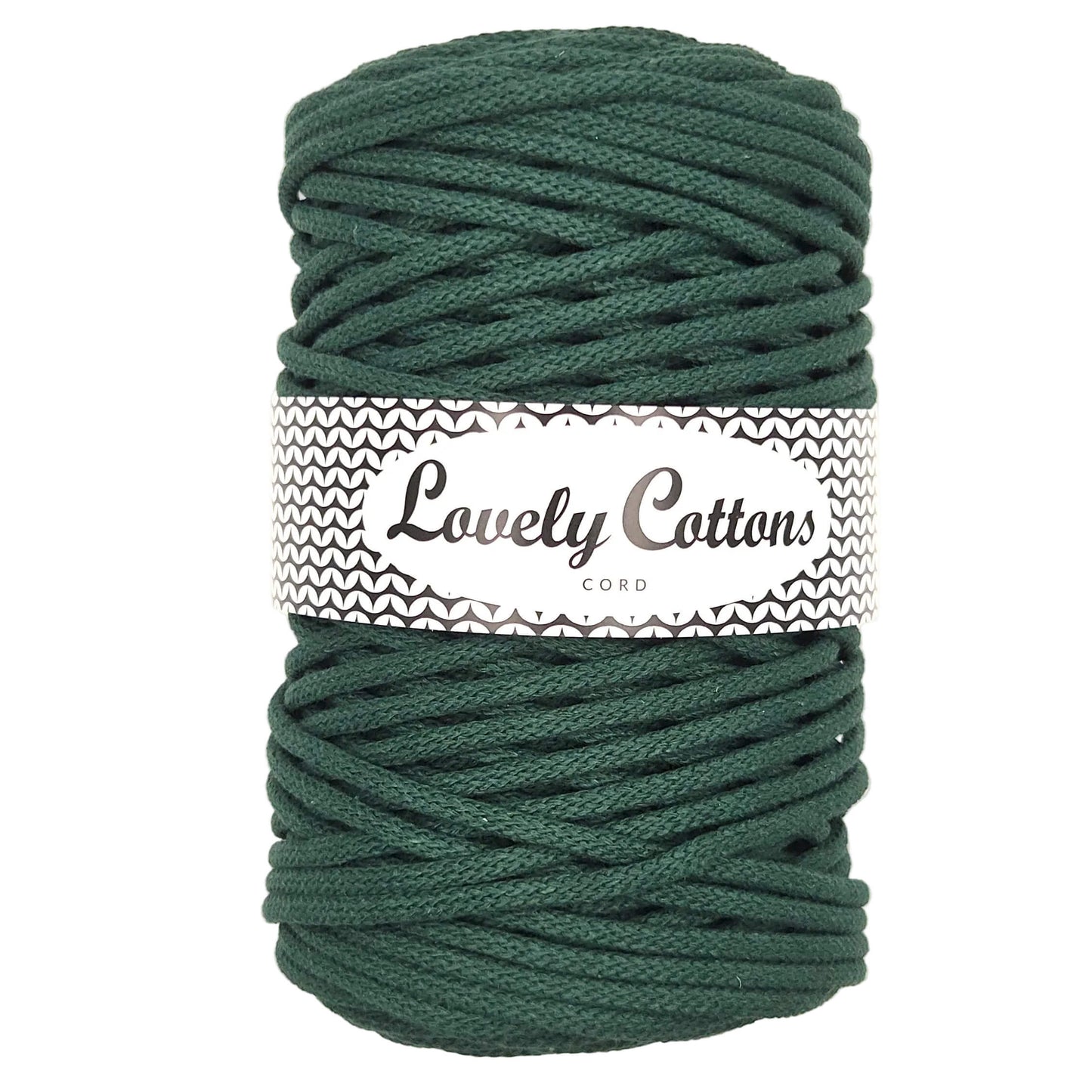 lovely cottons braided 5mm cord in bottle green