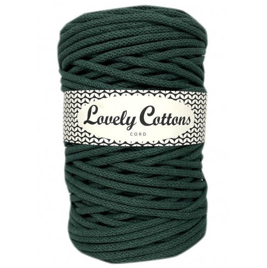 lovely cottons braided 5mm cord in bottle green