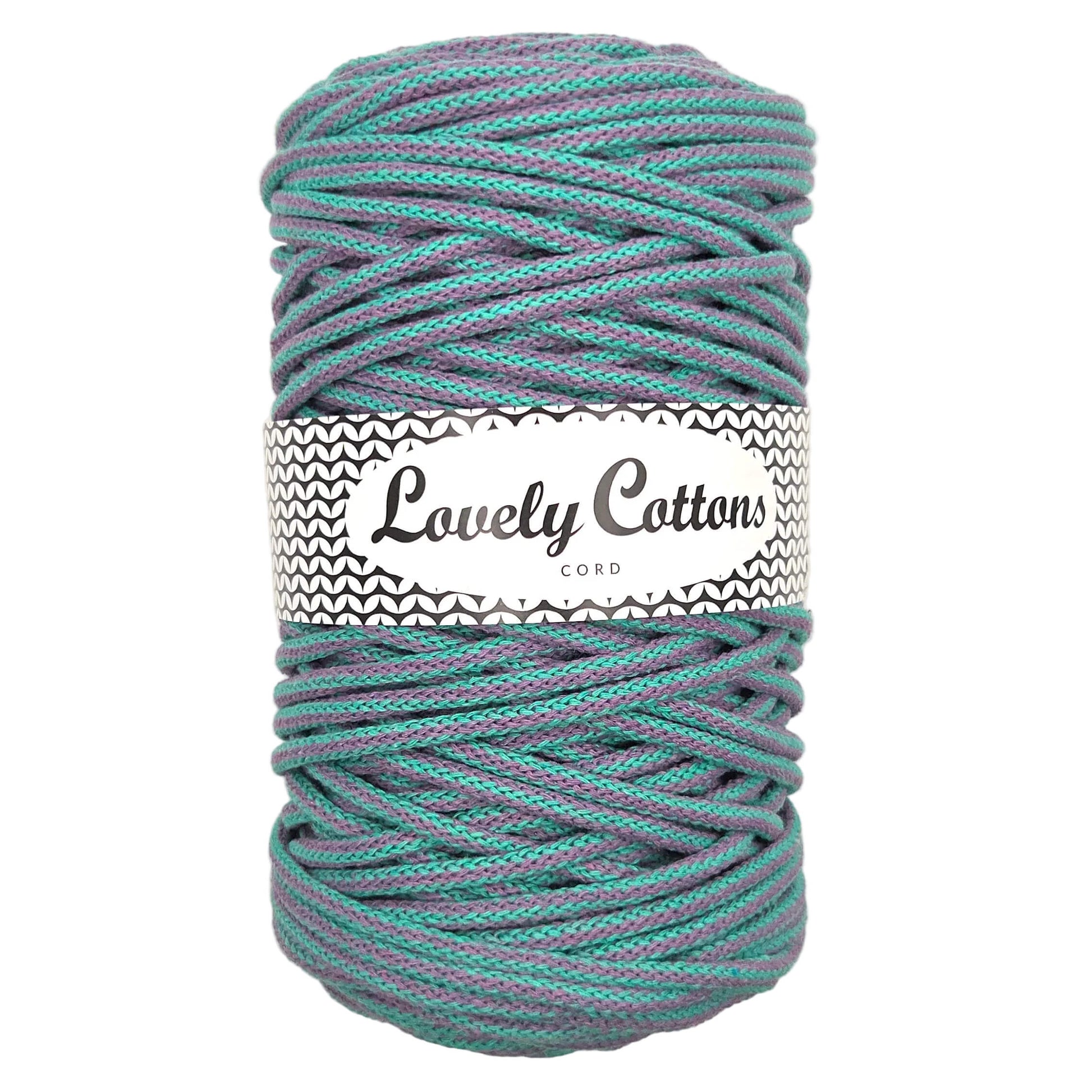 lovely cottons braided 5mm cord in chameleon