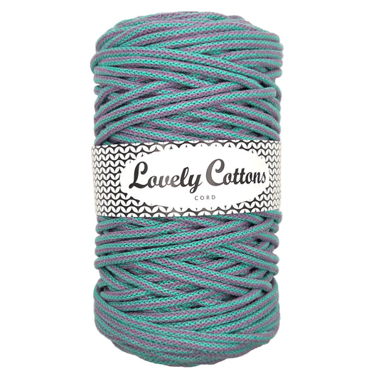 lovely cottons braided 5mm cord in chameleon