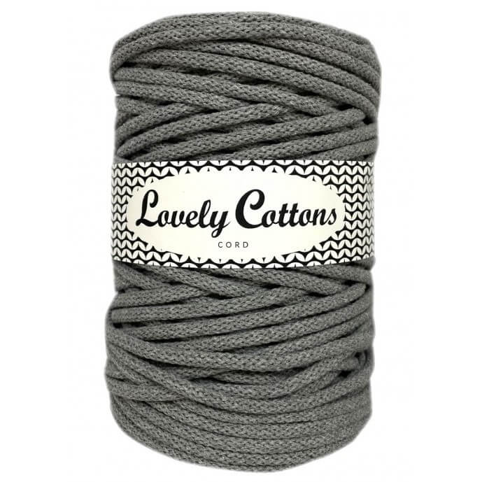lovely cottons braided 5mm cord in dark grey