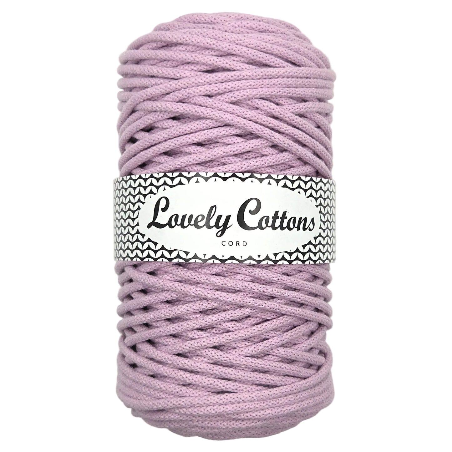lovely cottons braided 5mm cord in dusty lilac