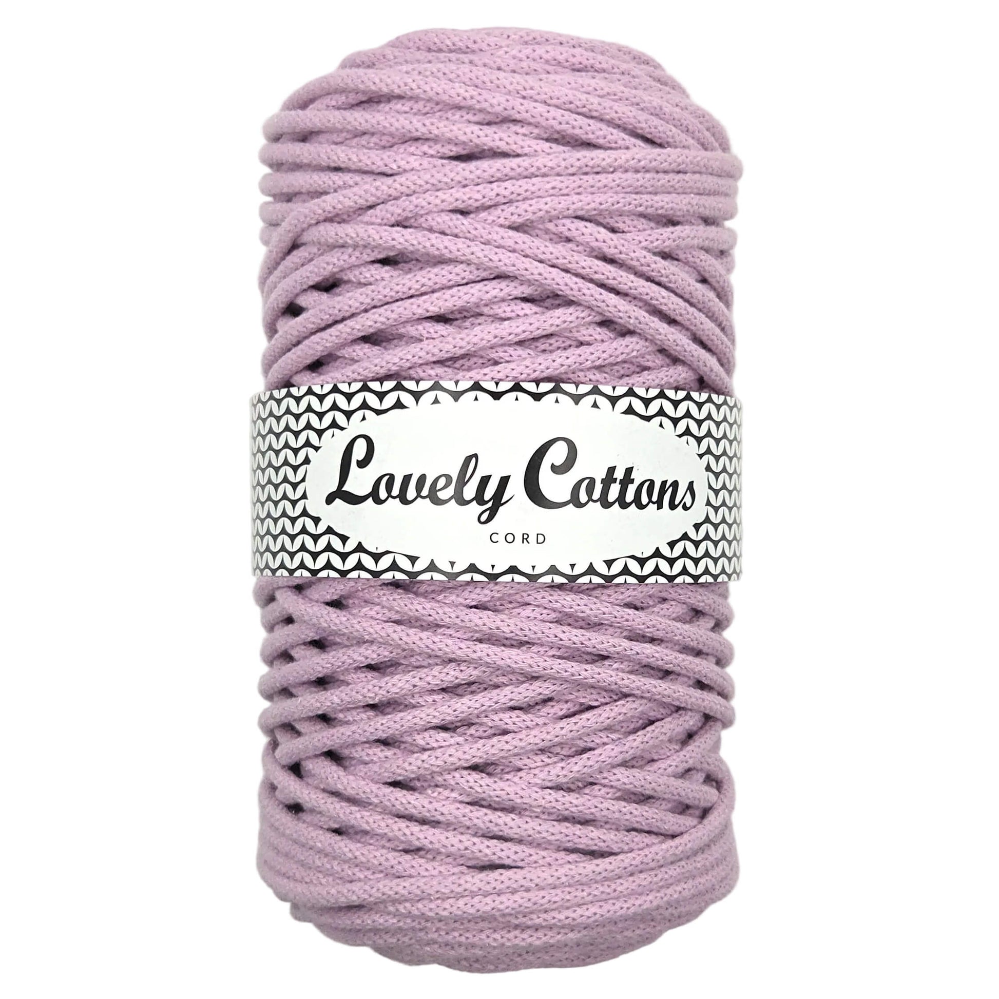 lovely cottons braided 5mm cord in dusty lilac