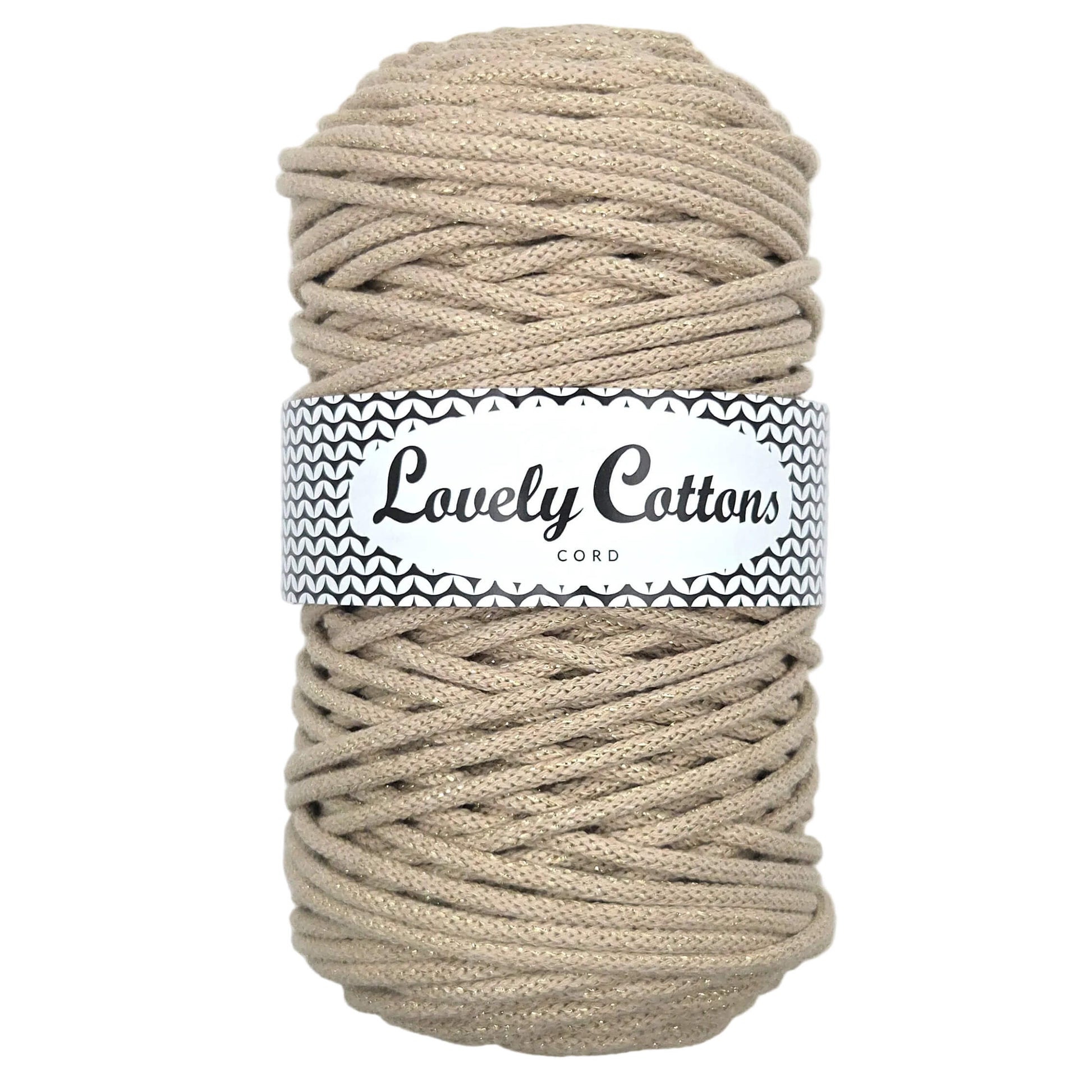 lovely cottons braided 5mm cord in golden