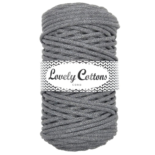 lovely cottons braided 5mm cord in graphite