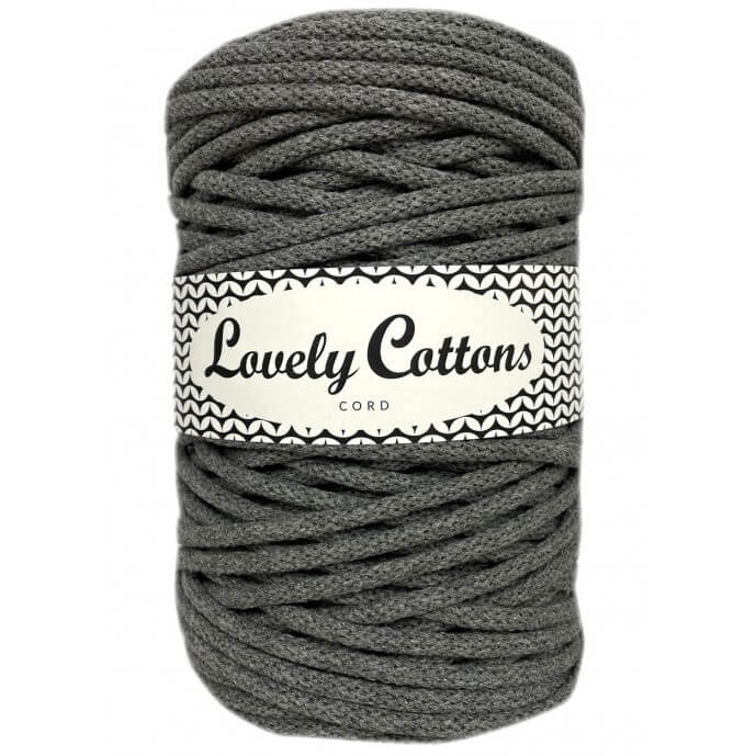 lovely cottons braided 5mm cord in graphite