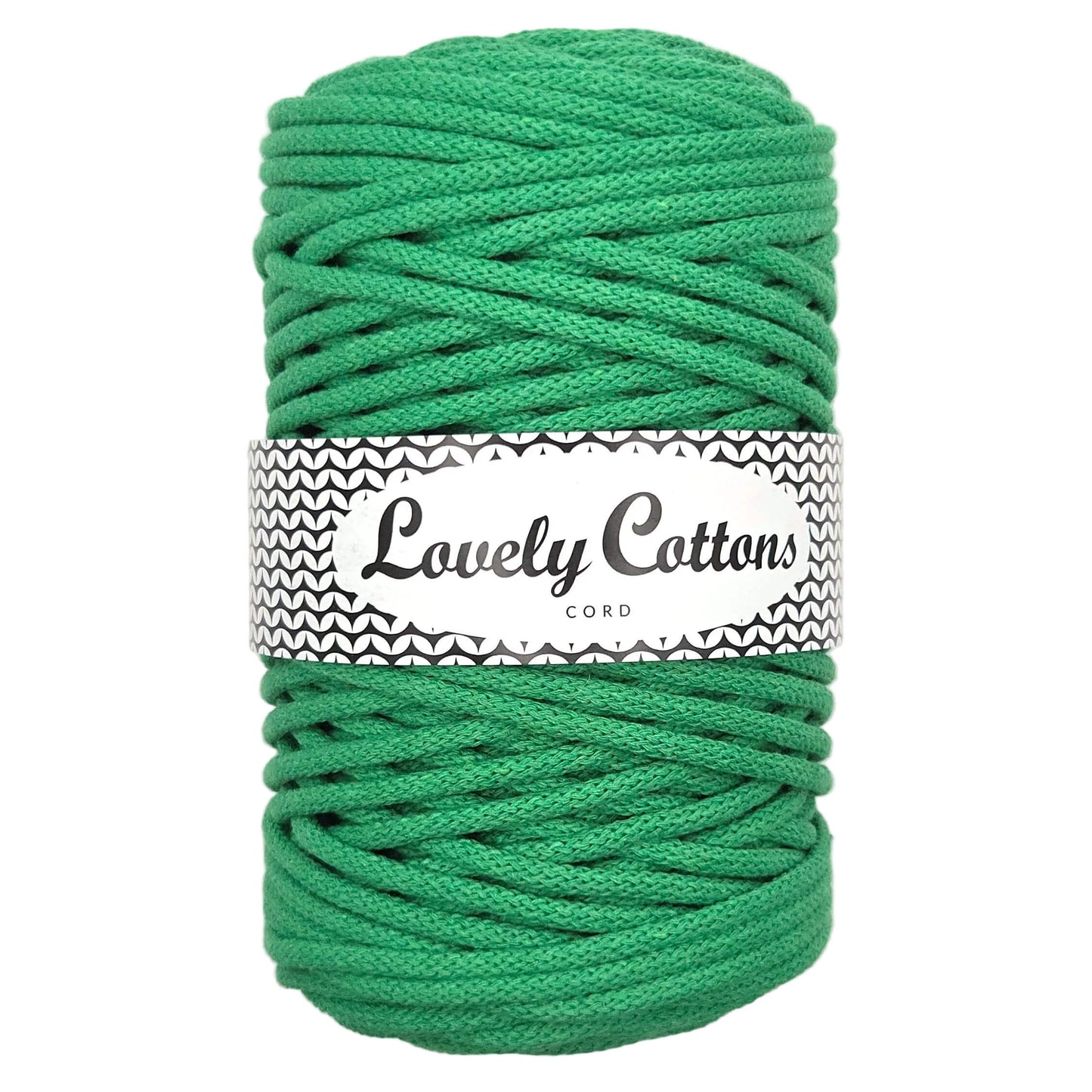 lovely cottons braided 5mm cord in green