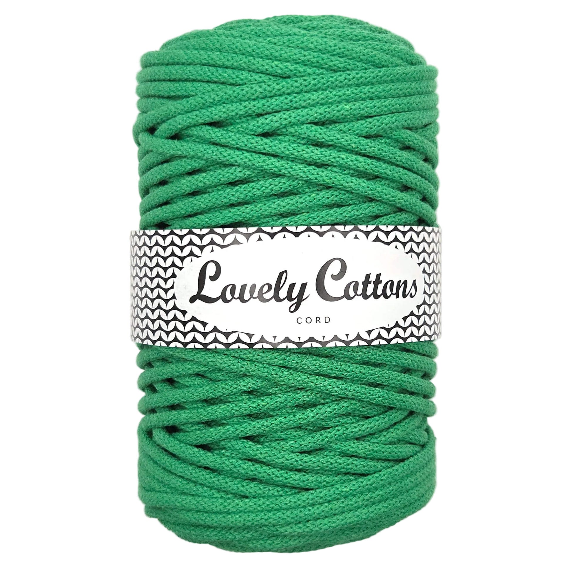 lovely cottons braided 5mm cord in green