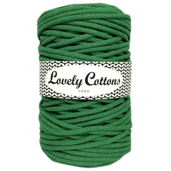 lovely cottons braided 5mm cord in green