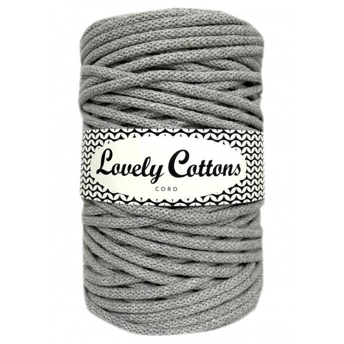 lovely cottons braided 5mm cord in grey