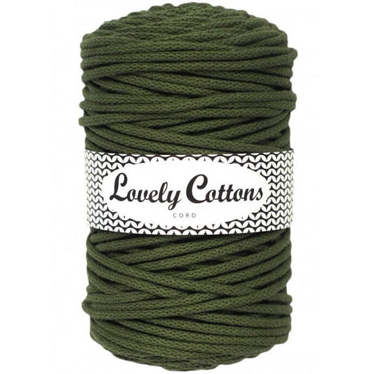 lovely cottons braided 5mm cord - khaki