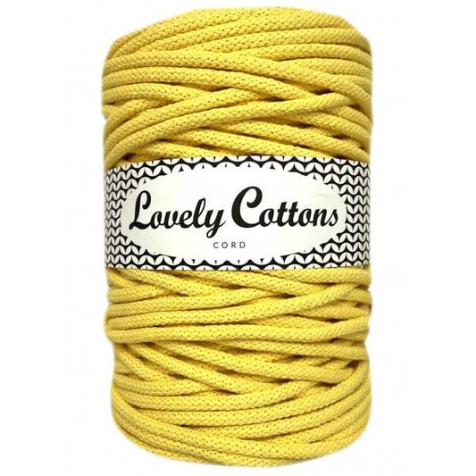 lovely cottons braided 5mm cord in lemon yellow