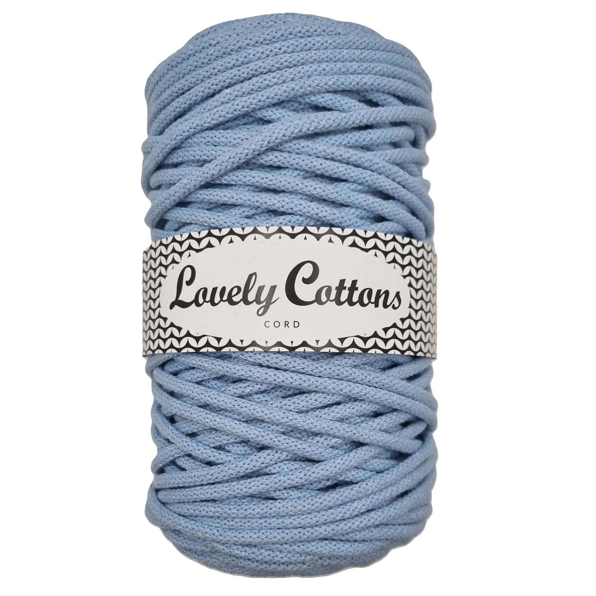 lovely cottons braided 5mm cord light blue