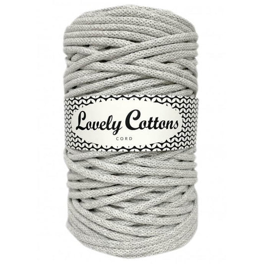lovely cottons braided 5mm cord in light grey