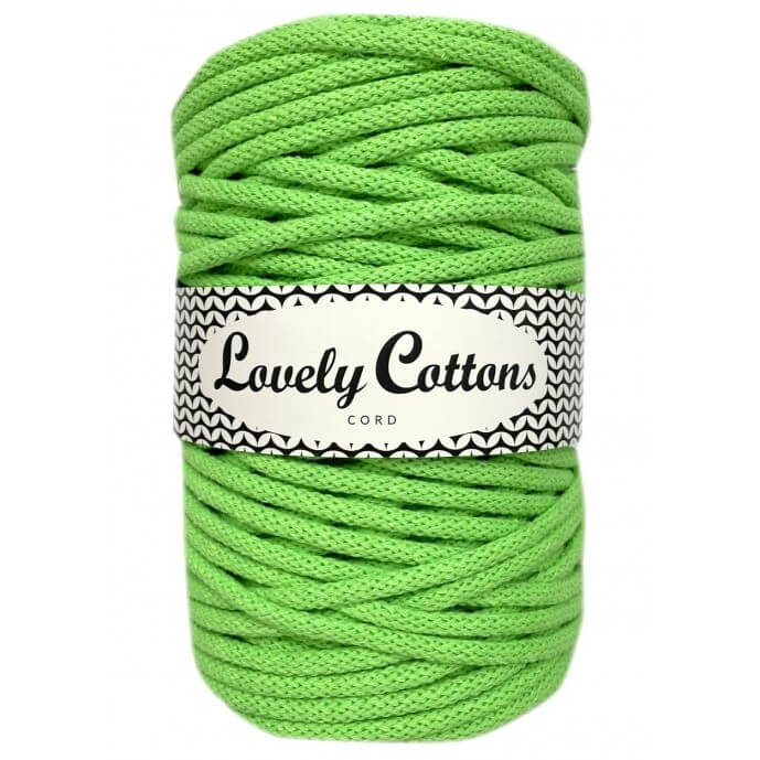 lovely cottons braided 5mm cord in lime