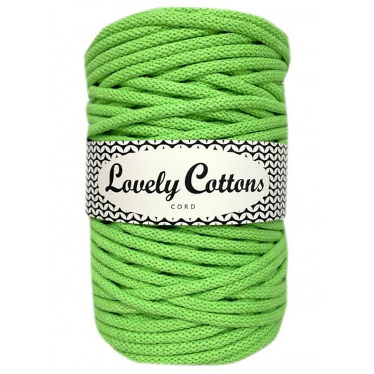 lovely cottons braided 5mm cord in lime