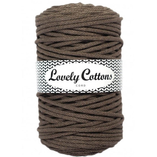 lovely cottons braided 5mm cord in mocha