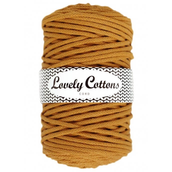 lovely cottons braided 5mm cord in mustard