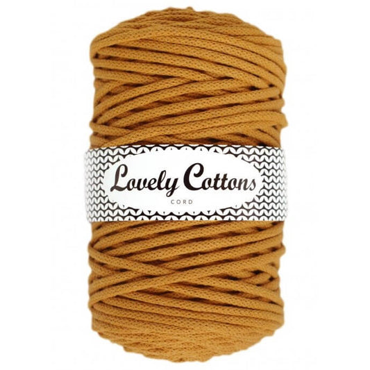lovely cottons braided 5mm cord in mustard