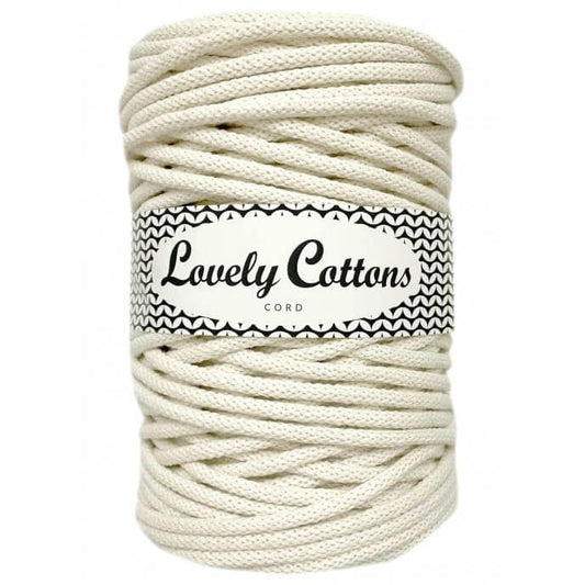 lovely cottons braided 5mm cord in natural