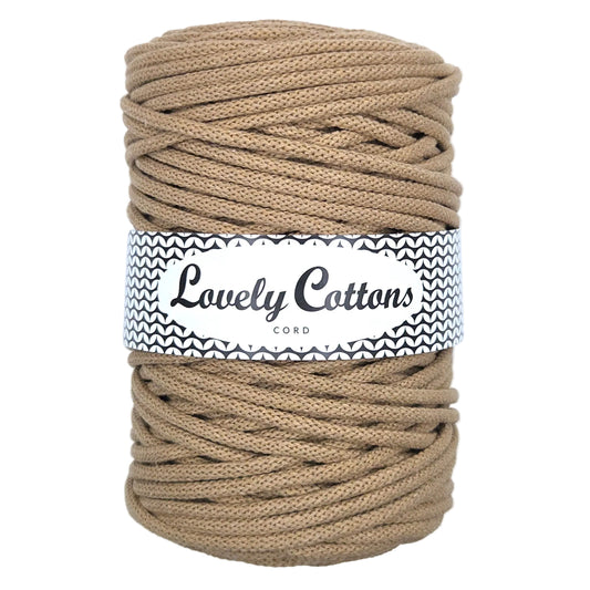 Recycled Cotton Braided 5mm Cord in oak