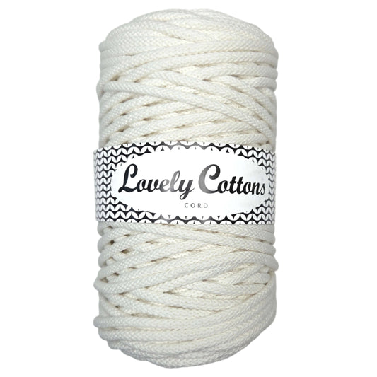 lovely cottons braided 5mm cord - off-white