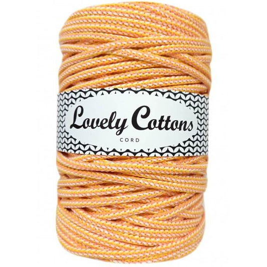 lovely cottons braided 5mm cord in peaches mix